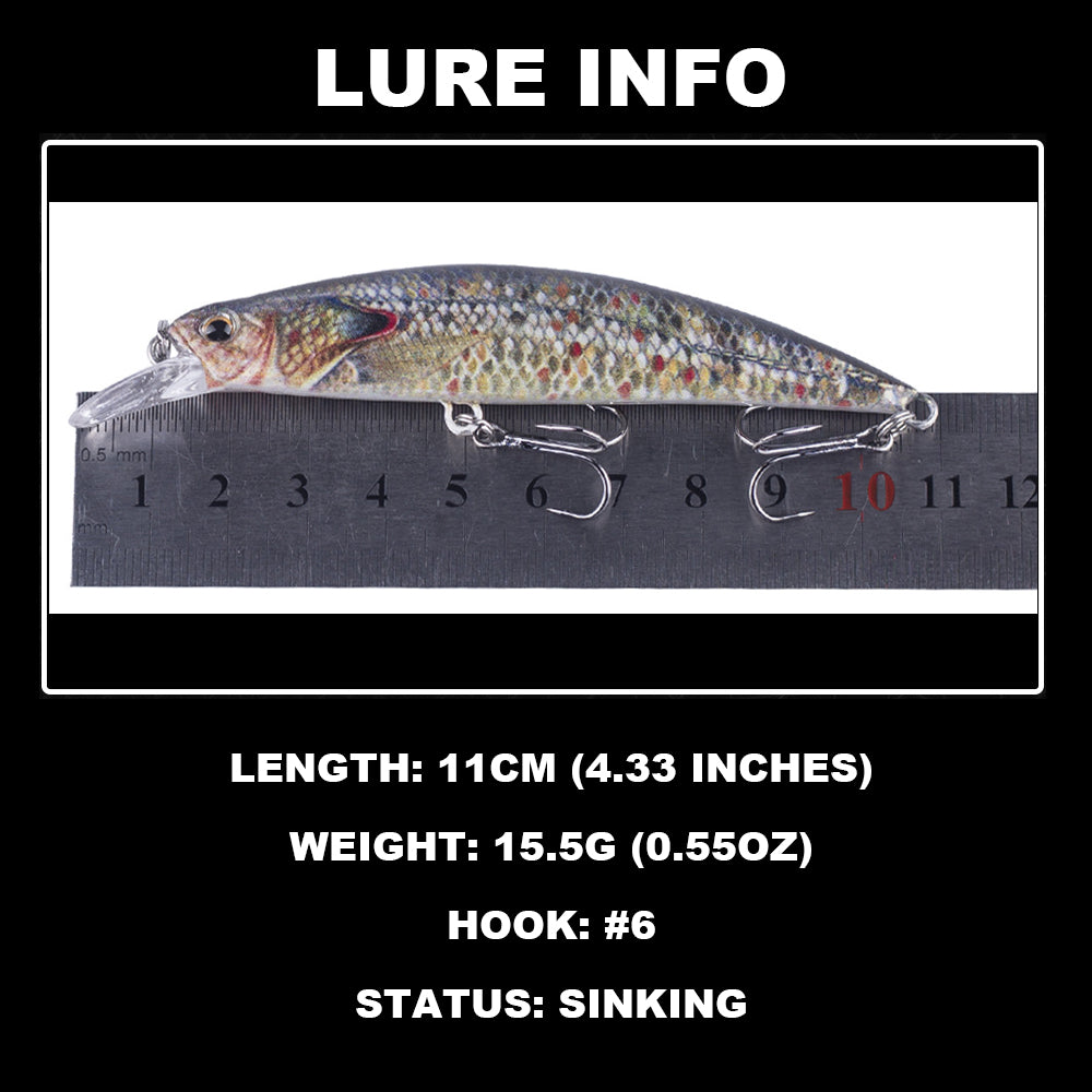 HERCULES Minnow Lure Baits 11cm 15.5g Fishing Lure Box of 3PCS