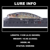 HERCULES Minnow Lure Baits 11cm 15.5g Fishing Lure Box of 3PCS