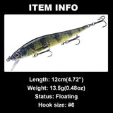 HERCULES 12CM Floating Minnow Baits Fishing Lures pack of 3pcs