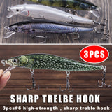 HERCULES 12CM Floating Minnow Baits Fishing Lures pack of 3pcs