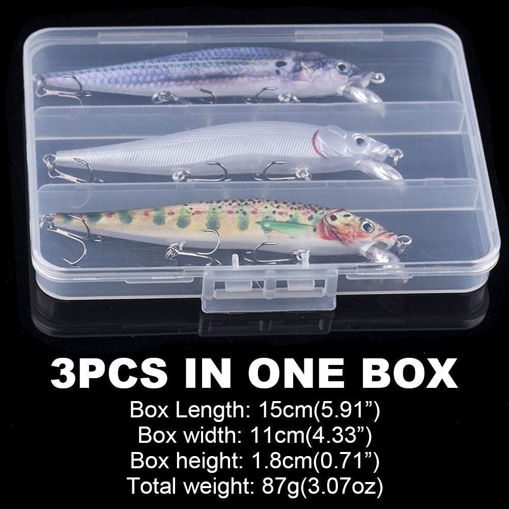 HERCULES 12CM Floating Minnow Baits Fishing Lures pack of 3pcs