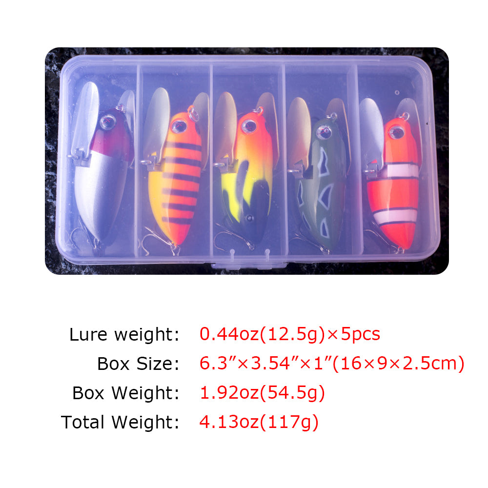 2.36"/0.44oz(6cm/12.5g) Topwater Hard Bait Wobbler Bee Popper Fishing Lures