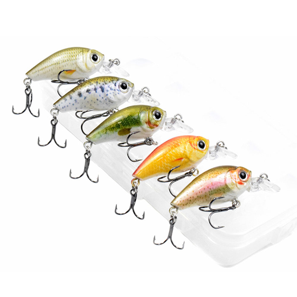 HERCULES Mini Crank Baits 4,5 cm 3,5 g 5 pezzi con scatola in PP