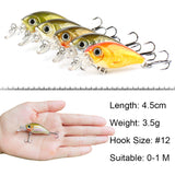HERCULES Mini Crank Baits 4,5 cm 3,5 g 5 pezzi con scatola in PP