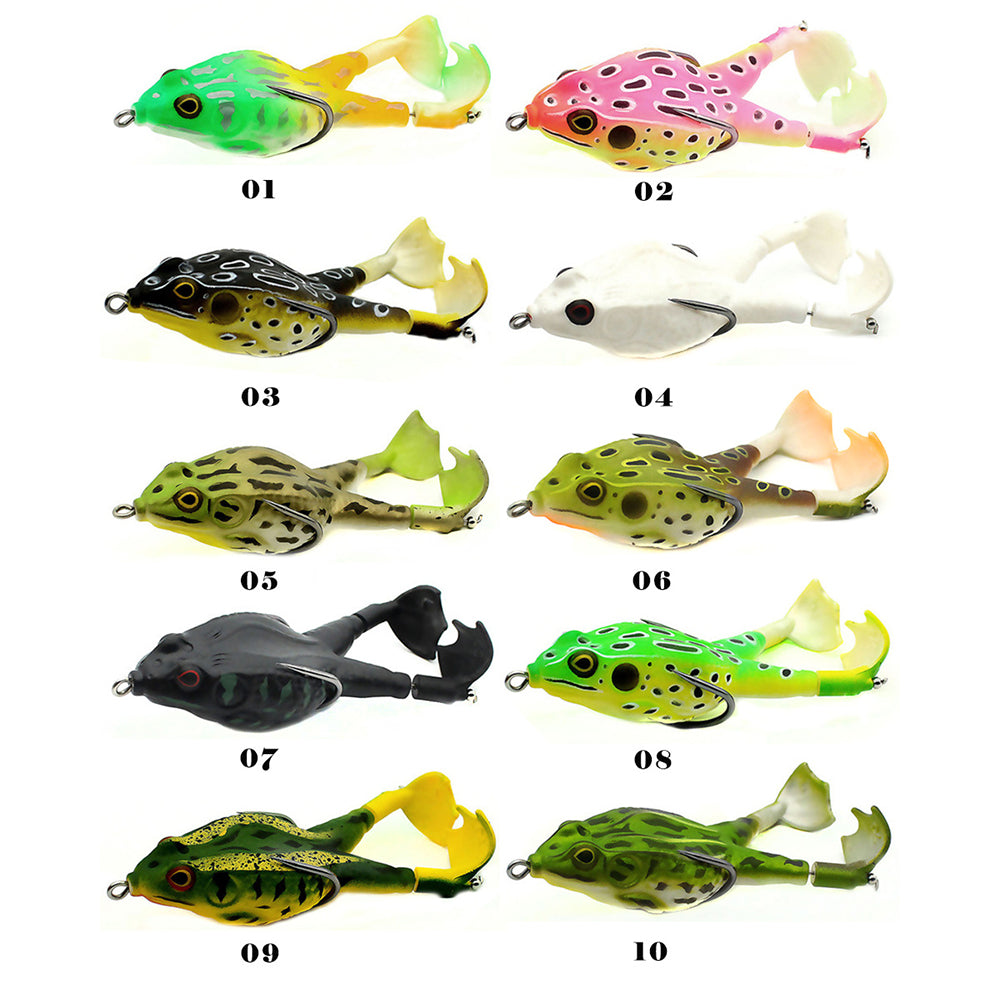 HERCULES Topwater Frog Soft Lures with Rotating Feet