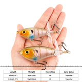 HERCULES Topwater Fishing Lures with Double Floating Rotating Tails
