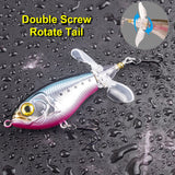 HERCULES Topwater Fishing Lures with Double Floating Rotating Tails