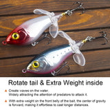 HERCULES Topwater Fishing Lures with Double Floating Rotating Tails