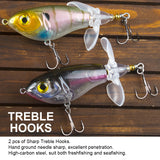HERCULES Topwater Fishing Lures with Double Floating Rotating Tails