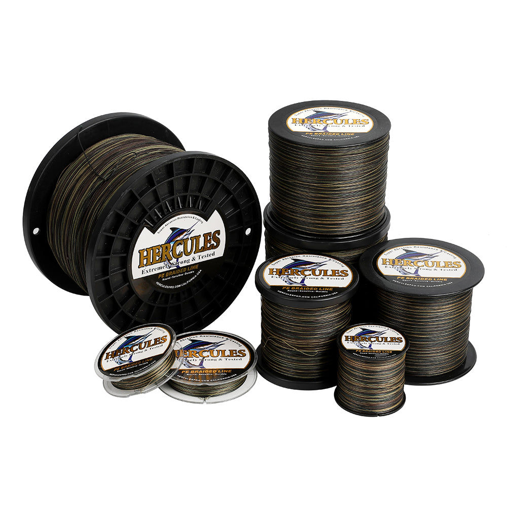 2000M 2187Yds Camouflage 10lb-200lb HERCULES PE Braided Fishing Line 8 Strands