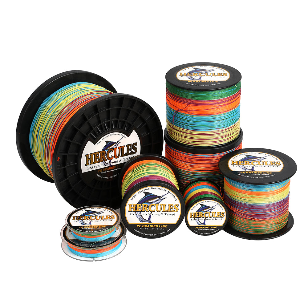 2000M 2187Yds Multicolor 10lb-200lb HERCULES PE Braided Fishing Line 8 Strands