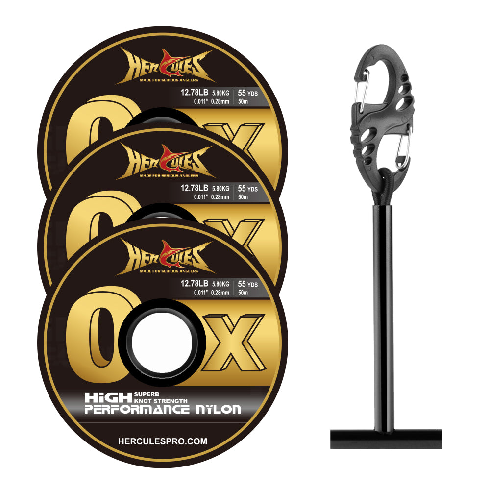HERCULES Fly Fishing Tippet Pack of 3 with Fly Tippet holder 55 Yards