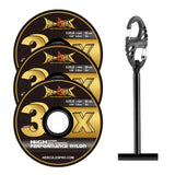 HERCULES Fly Fishing Tippet Pack of 3 with Fly Tippet holder 55 Yards