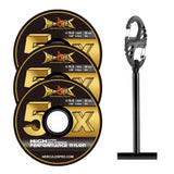 HERCULES Fly Fishing Tippet Pack of 3 with Fly Tippet holder 55 Yards