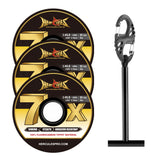HERCULES Fly Fishing Tippet Pack of 3 with Fly Tippet holder 55 Yards