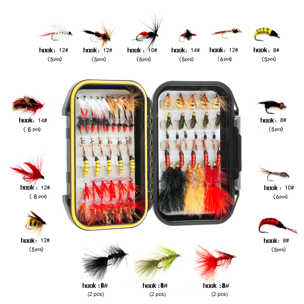 HERCULES Fly Fishing Flies Kit, Pack of 70 pcs, Dry Flies