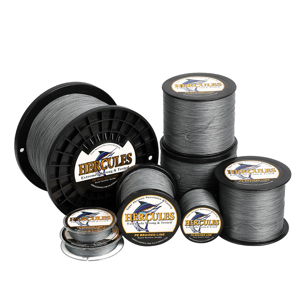 2000M 2187Yds Grey 10lb-200lb HERCULES PE Braided Fishing Line 8 Strands