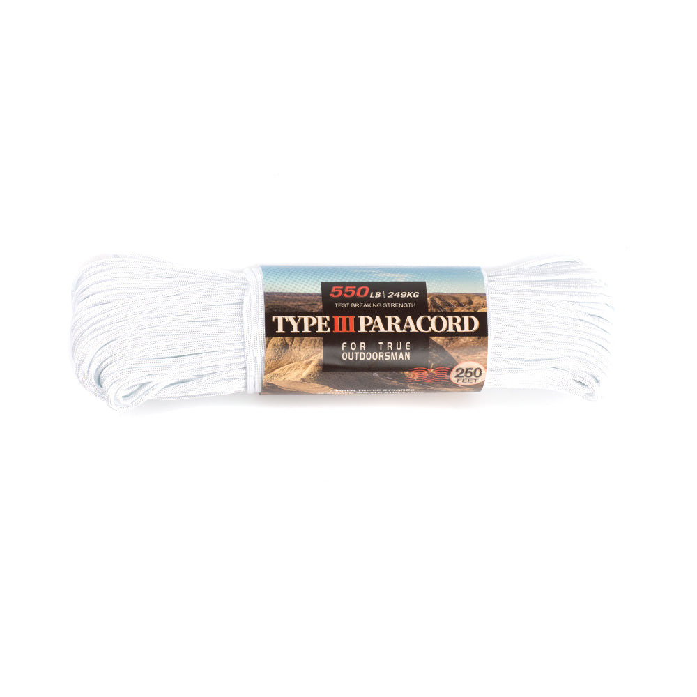 HERCULES 550 Paracord Survival Rope Royal White III Parachute Cord for Camping