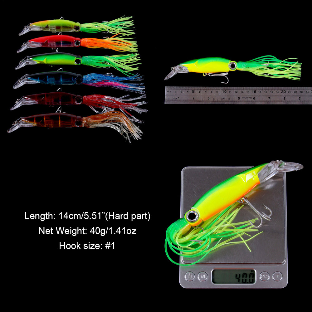 HERCULES 5.5inches Simulation Squid Baits Topwater Fishing Lure