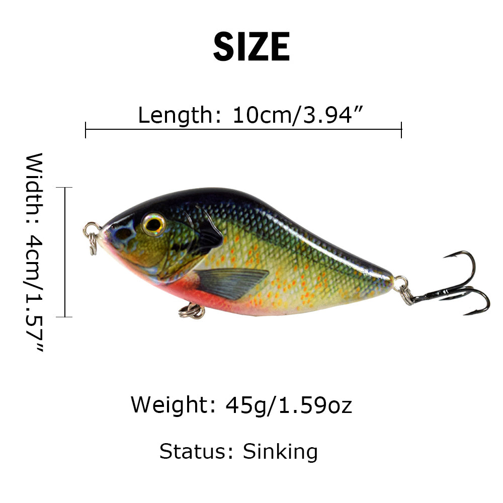 HERCULES 3.94 inches Jerkbait Sinking Fishing Lure Pike Lure