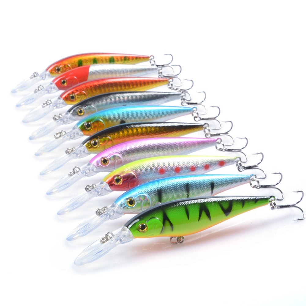 HERCULES Shallow Deep Diving Swimbait Minnow Fishing Lures(pack of 10)