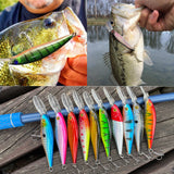 HERCULES Shallow Deep Diving Swimbait Minnow Fishing Lures(pack of 10)