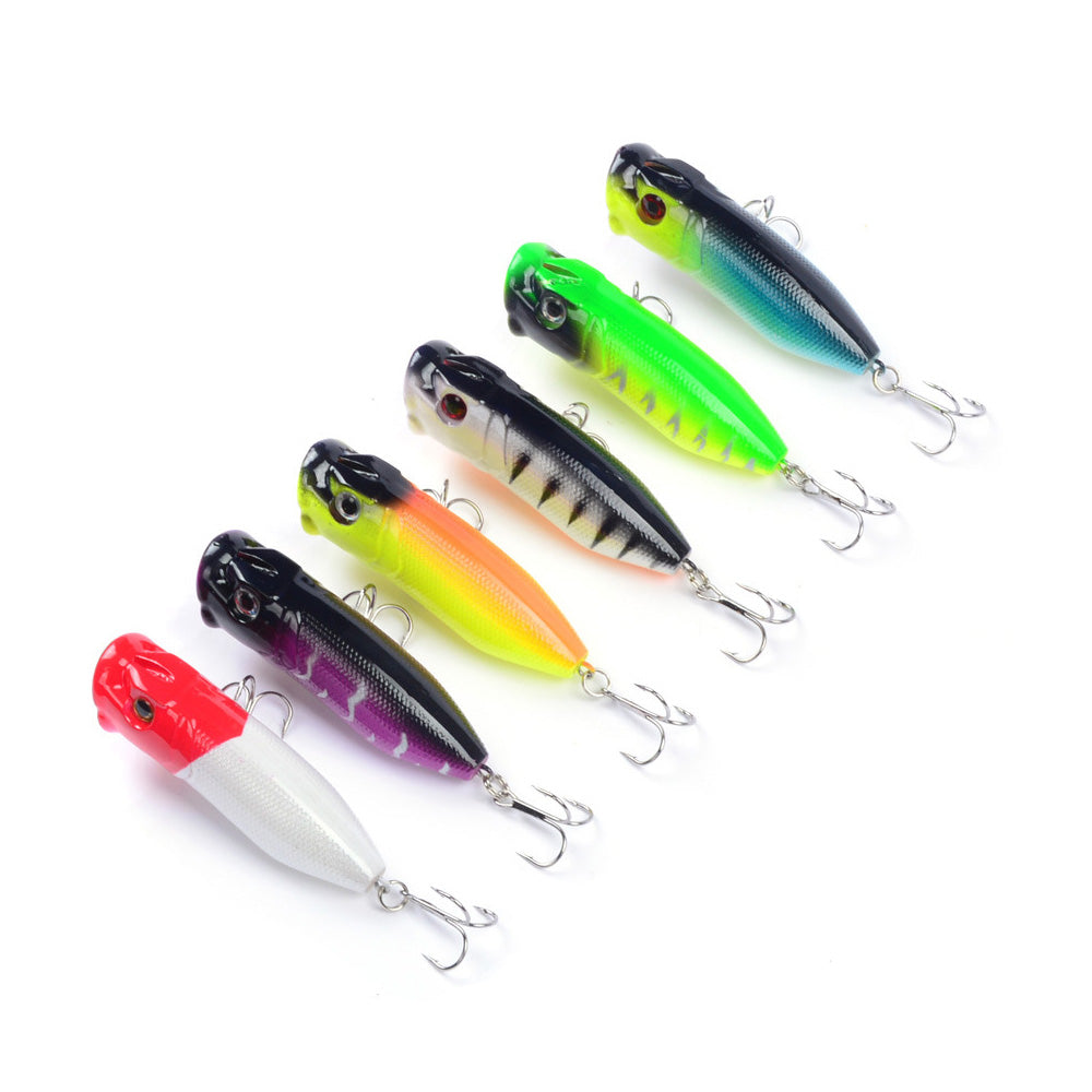 HERCULES Popper Esca da pesca Occhi 3D Wobbler Esca dura artificiale 6 pezzi