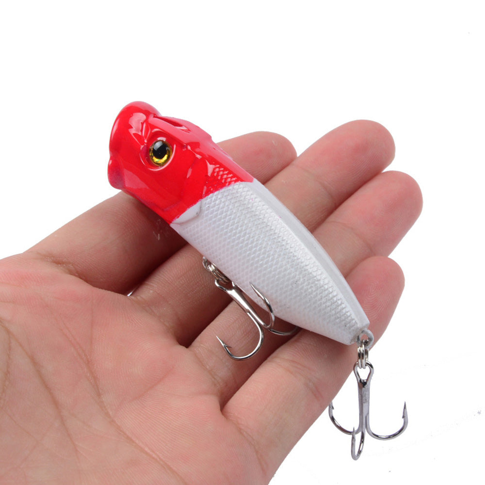 HERCULES Popper Esca da pesca Occhi 3D Wobbler Esca dura artificiale 6 pezzi