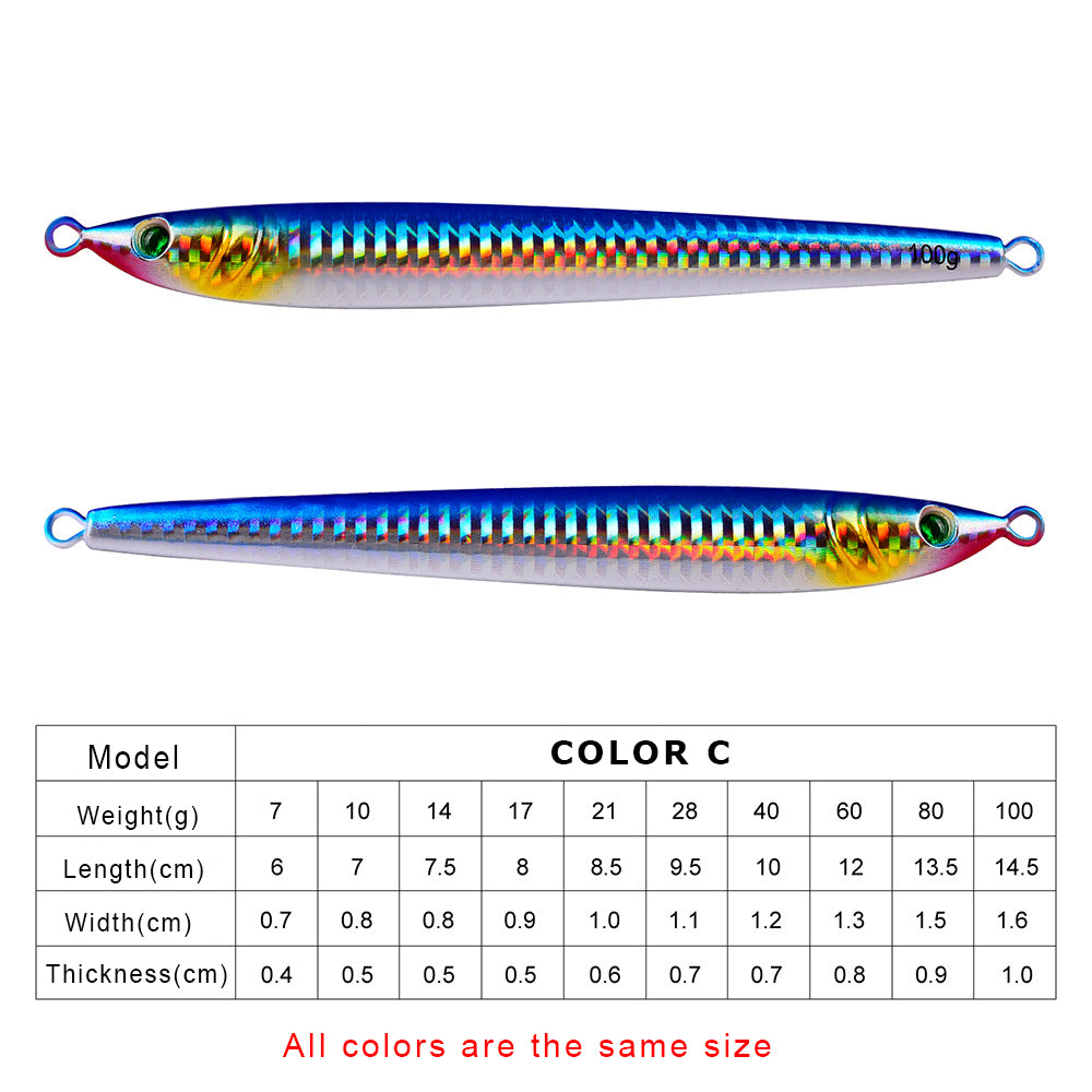 Esche da pesca in metallo HERCULES 7g - 100g Esche metalliche luminose Confezione da 5 pezzi