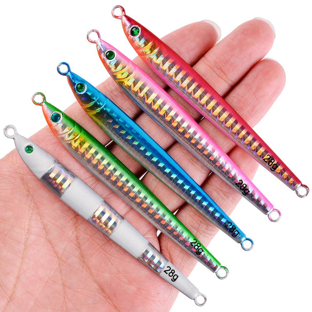 Esche da pesca in metallo HERCULES 7g - 100g Esche metalliche luminose Confezione da 5 pezzi