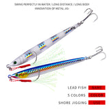 Esche da pesca in metallo HERCULES 7g - 100g Esche metalliche luminose Confezione da 5 pezzi