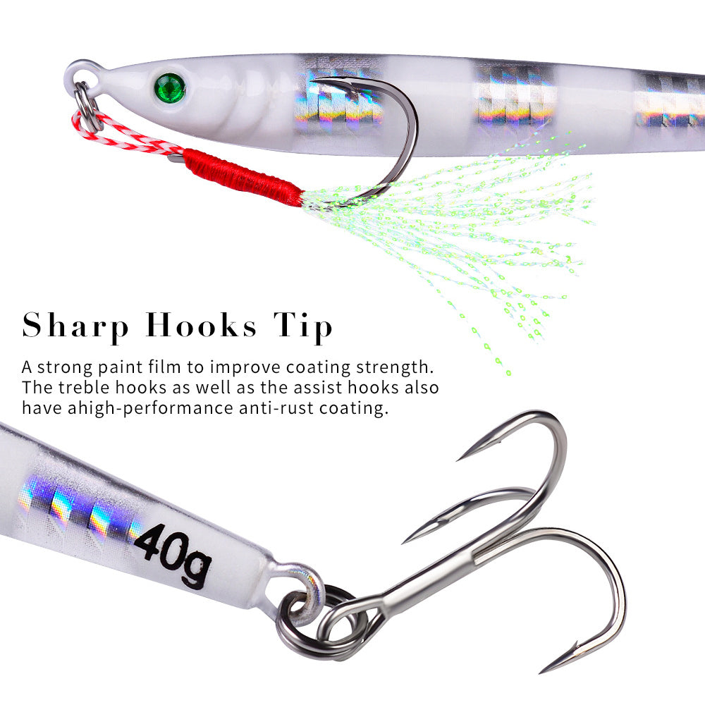 Esche da pesca in metallo HERCULES 7g - 100g Esche metalliche luminose Confezione da 5 pezzi