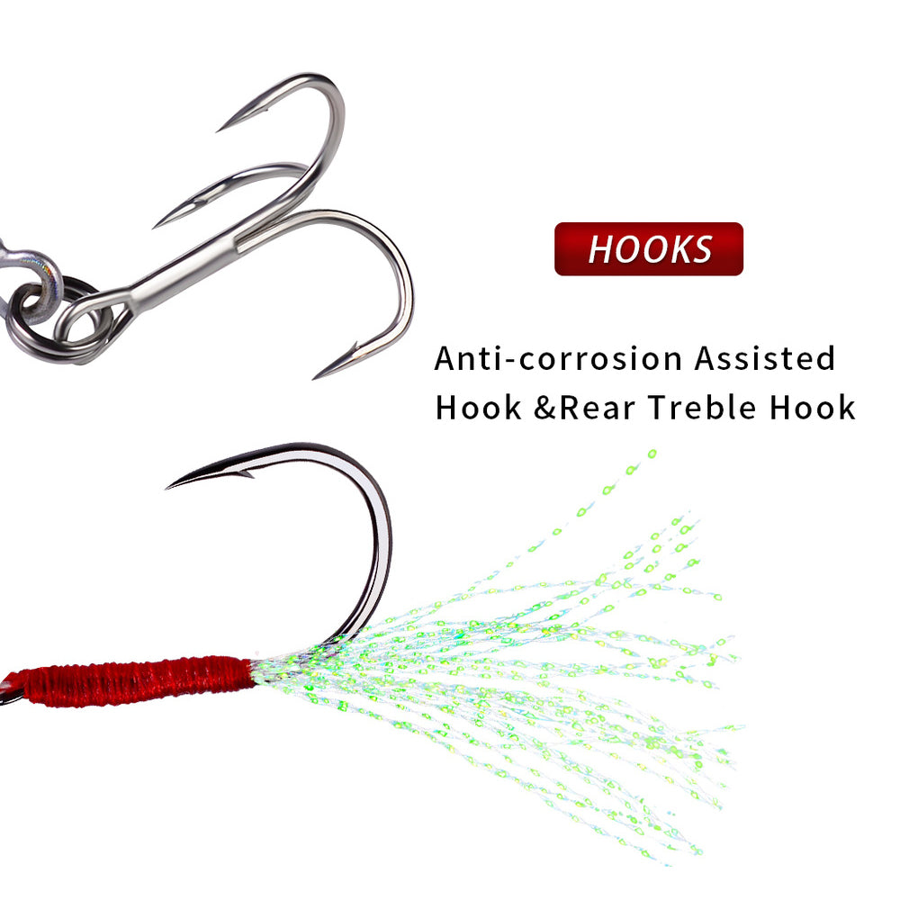 Esche da pesca in metallo HERCULES 7g - 100g Esche metalliche luminose Confezione da 5 pezzi
