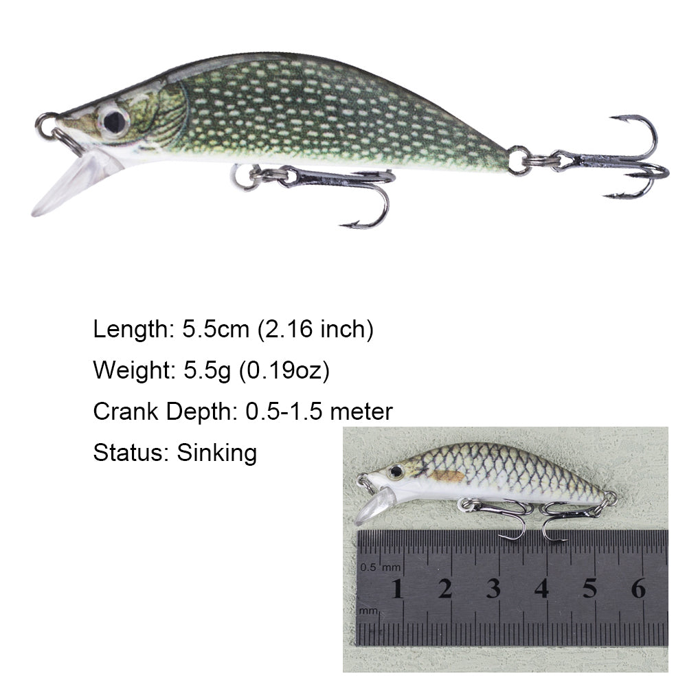 HERCULES Minnow Baits 5.5cm 5.5g Fishing Lure Box of 5PCS