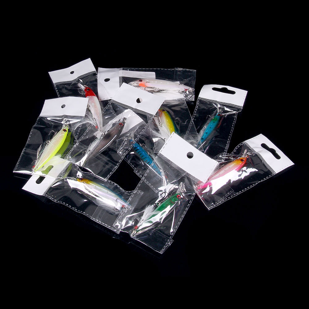 HERCULES Shallow Diving Minnow Lures Fishing Lures with Feather Tail, Pack of 10