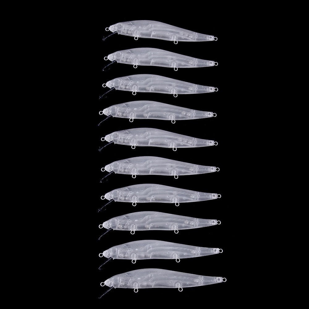 HERCULES Shallow Diving Minnow Lures Fishing Lures with Feather Tail, Pack of 10