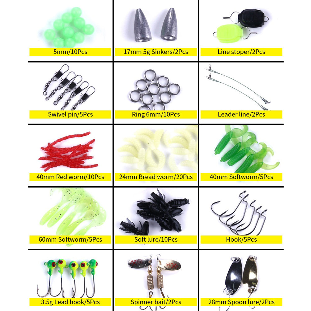 Kit di esche da pesca HERCULES da 110 pezzi