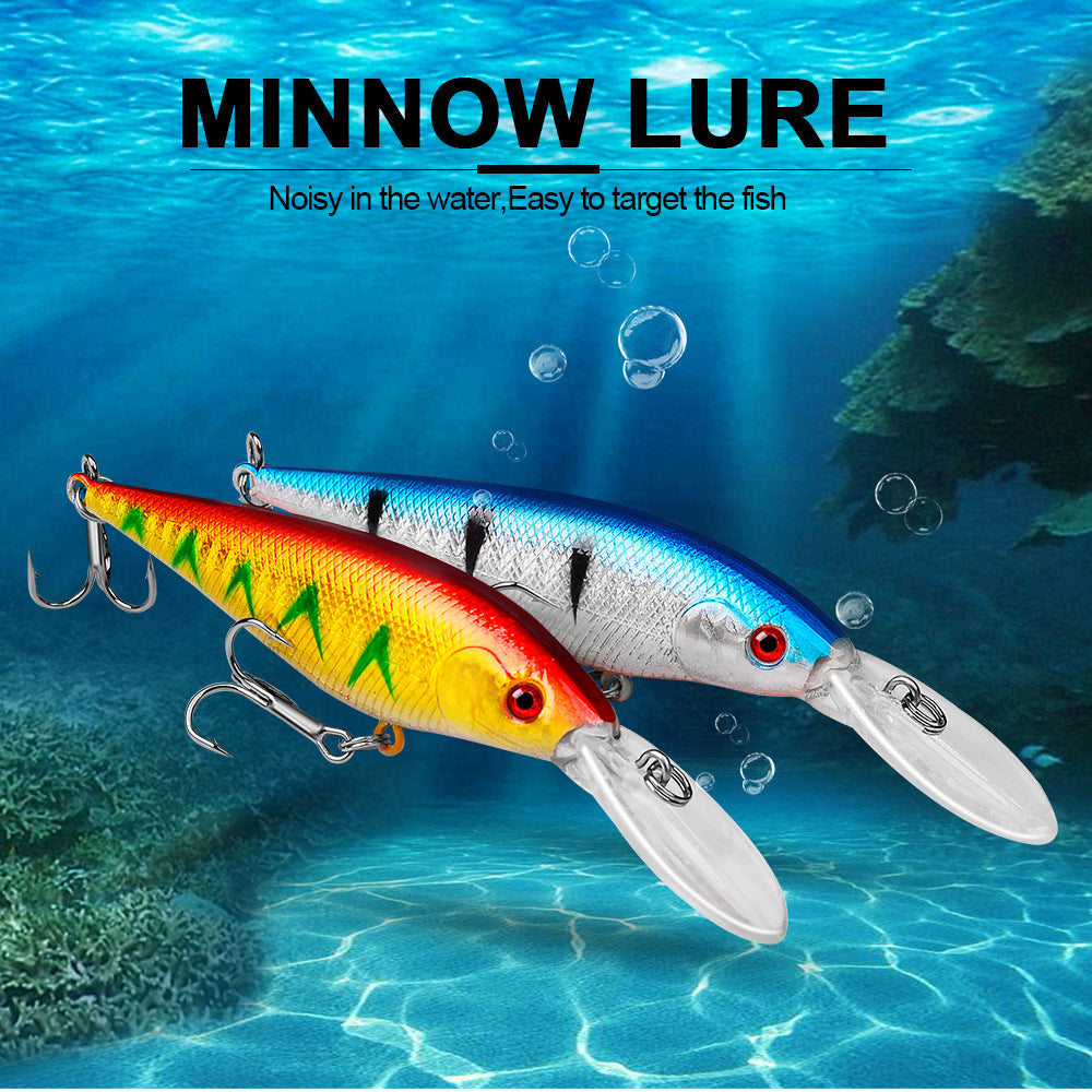 HERCULES Shallow Deep Diving Swimbait Minnow Fishing Lures(pack of 10)