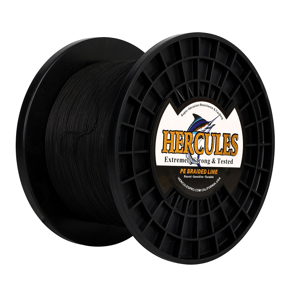 1000M 1094Yds Black 10lb-420lb HERCULES PE Braided Fishing Line 12 Strands