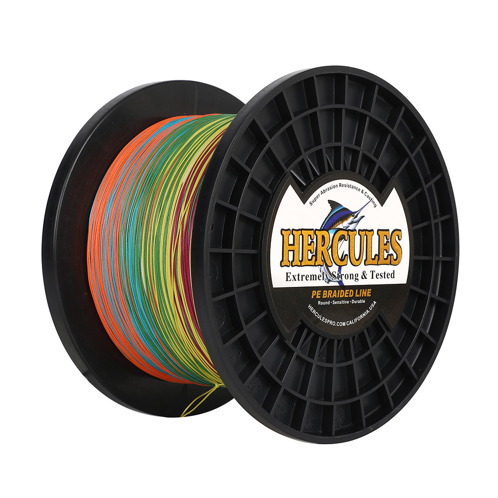 2000M 2187Yds Multicolor 10lb-250lb HERCULES PE Braided Fishing Line 12 Strands