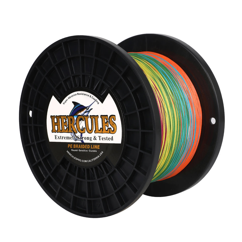 2000M 2187Yds Multicolor 10lb-250lb HERCULES PE Braided Fishing Line 12 Strands