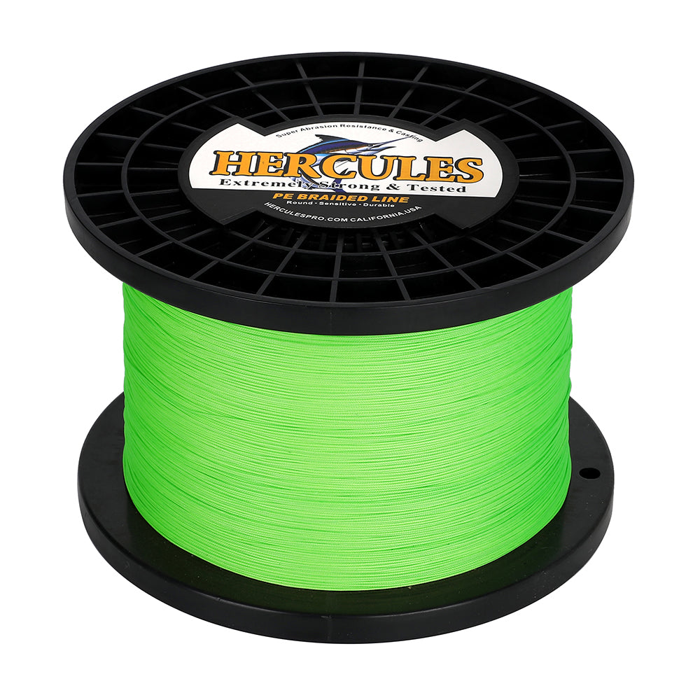 1000M 1094Yds Fluo Green 10lb-420lb HERCULES PE Braided Fishing Line 12 Strands