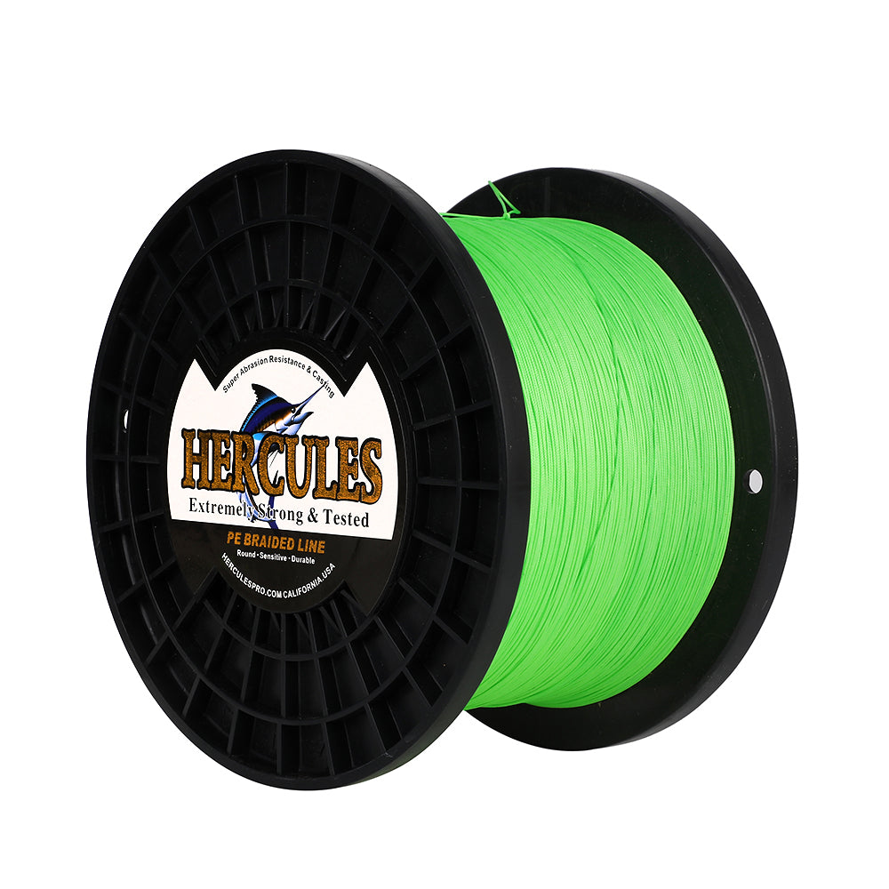 1000M 1094Yds Fluo Green 10lb-420lb HERCULES PE Braided Fishing Line 12 Strands