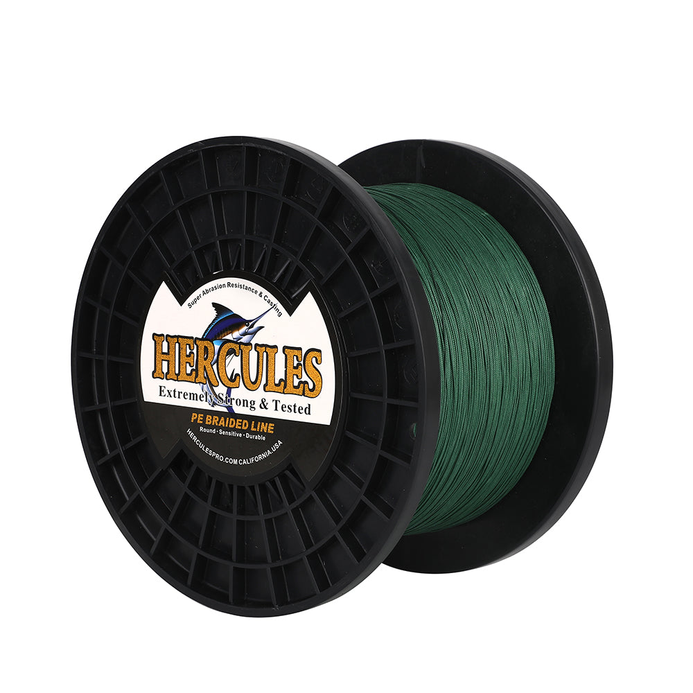 1500M 1640Yds Green 10lb-420lb HERCULES PE Braided Fishing Line 12 Strands