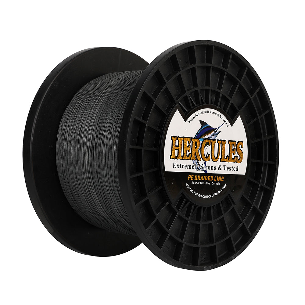 1000M 1094Yds Grey 10lb-420lb HERCULES PE Braided Fishing Line 12 Strands