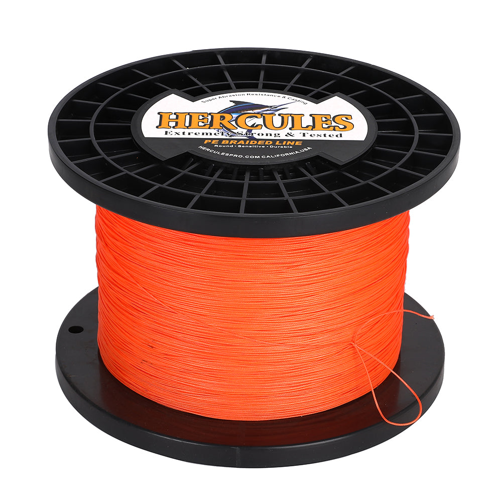 1000M 1094Yds Orange 10lb-420lb HERCULES PE Braided Fishing Line 12 Strands