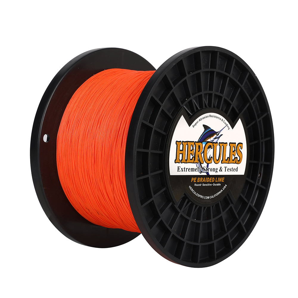 1000M 1094Yds Orange 10lb-420lb HERCULES PE Braided Fishing Line 12 Strands