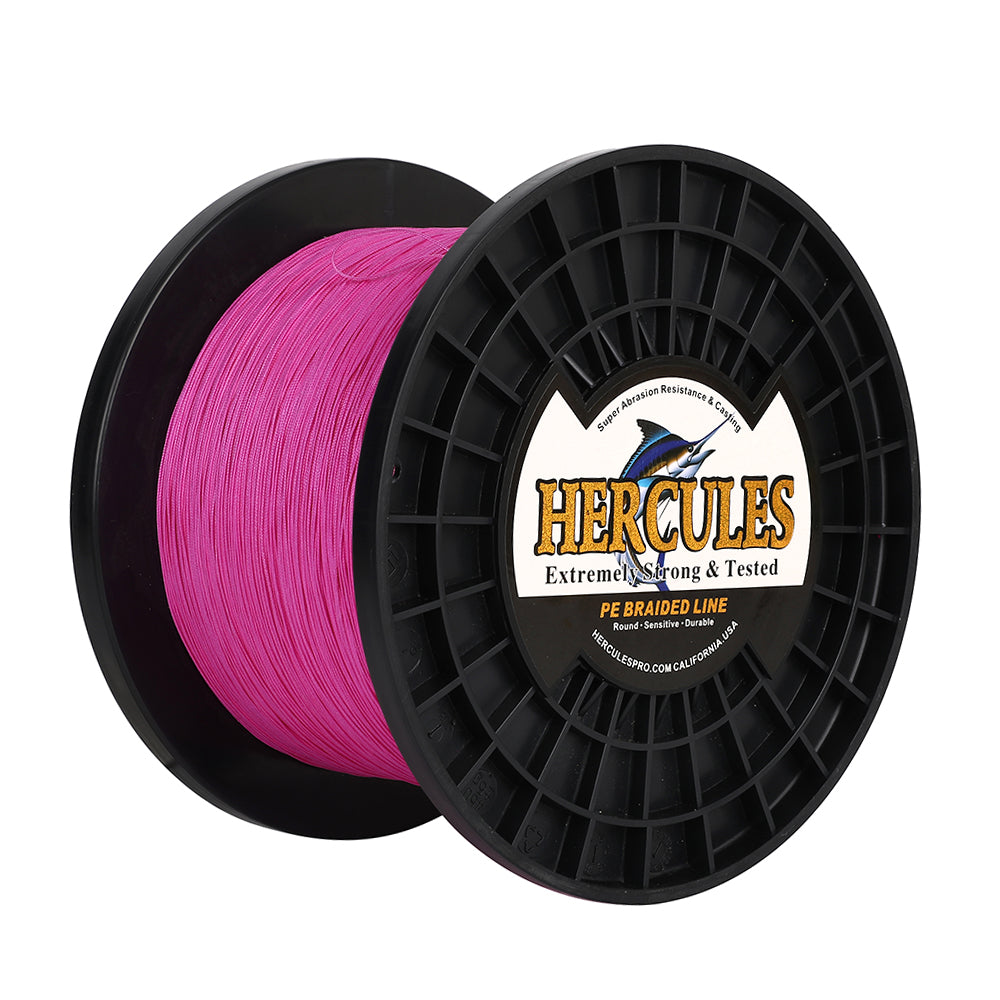 1000M 1094Yds Pink 10lb-420lb HERCULES PE Braided Fishing Line 12 Strands