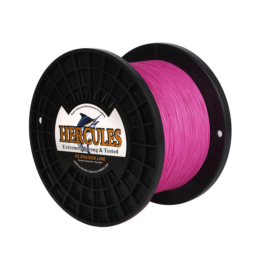 1000M 1094Yds Pink 10lb-420lb HERCULES PE Braided Fishing Line 12 Strands