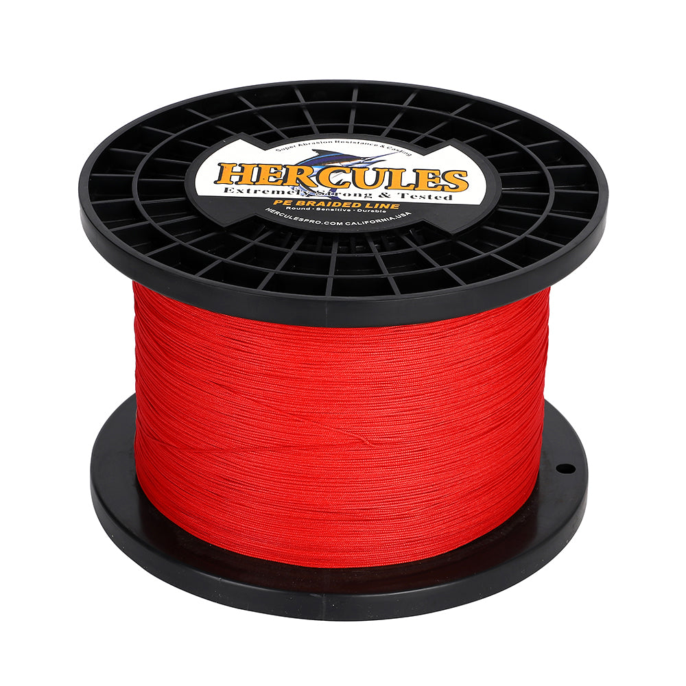 1000M 1094Yds Red 10lb-420lb HERCULES PE Braided Fishing Line 12 Strands